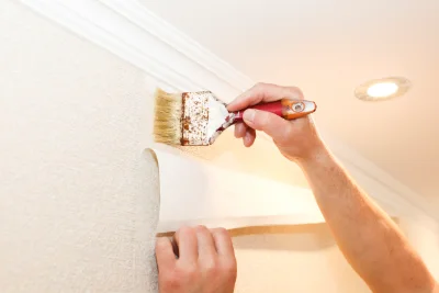 Pose de papier peint à Niaux — revêtements muraux et toiles de verre